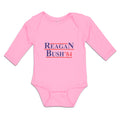 Long Sleeve Bodysuit Baby Reagan Bush' 84 Political Leaders Committee Cotton