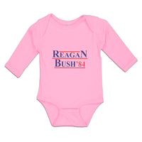 Long Sleeve Bodysuit Baby Reagan Bush' 84 Political Leaders Committee Cotton