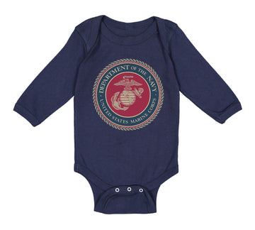 Long Sleeve Bodysuit Baby Department Navy Us Marine Corp Boy & Girl Clothes