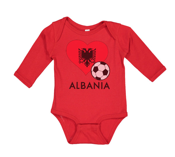 Long Sleeve Bodysuit Baby Albanian Soccer Albania Football Football Cotton - Cute Rascals