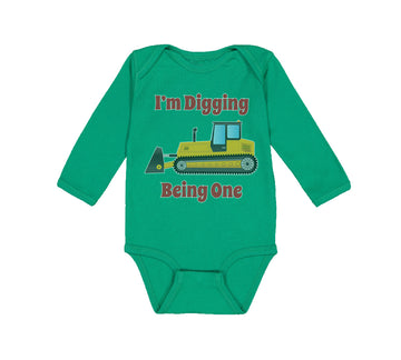 Long Sleeve Bodysuit Baby I'M Digging Being 1 Trucks Boy & Girl Clothes Cotton