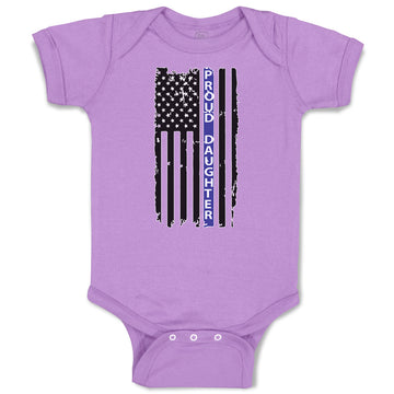 Baby Clothes Proud Daughter An American Police Flag Baby Bodysuits Cotton