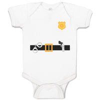 Baby Clothes Police Officer Costume B Badge Gun Baby Bodysuits Boy & Girl Cotton