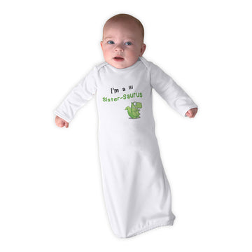 Baby Sleeper Gowns Small Dinosaur I'M Lil Sister-Saurus Dinos Baby Nightgowns