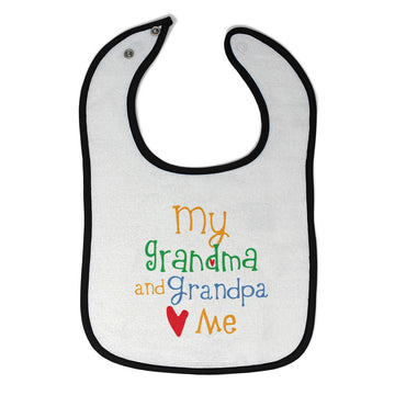 Cloth Bibs for Babies My Grandpa and Grandma Loves Me Grandparents Cotton