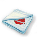 Plush Baby Blanket U.S.A. Scuba Dive Flag Map Embroidery Polyester