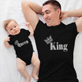 Daddy and Baby Matching Outfits Queen Crown Black - King Crown Ruler Black