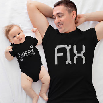 Daddy and Baby Matching Outfits Crown Proud Fix Spanner Auto Repairs Cotton