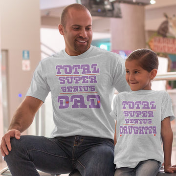 Daddy and Me Outfits Total Super Genius Daughter Heart - Dad Heart Cotton