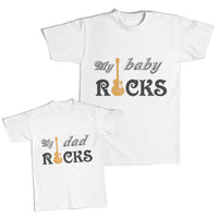 Daddy and Me Outfits My Baby Rocks Guitar Music - My Dad Rocks Guitar Cotton
