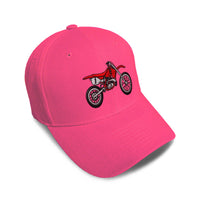 Kids Baseball Hat Red Dirt Bike Style A Embroidery Toddler Cap Cotton - Cute Rascals