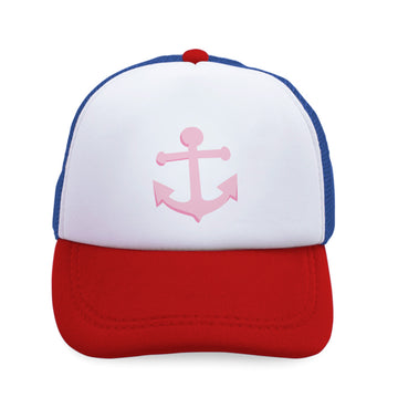 Kids Trucker Hats Anchor Sailing Light Pink Boys Hats & Girls Hats Cotton