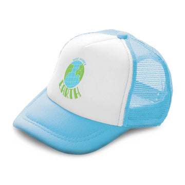Kids Trucker Hats Save Planet Earth Globe Boys Hats & Girls Hats Cotton