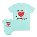 Mom and Baby Matching Outfits Mama Heart of Warrior Heart Arrow Cotton