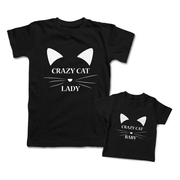 Mommy and Me Outfits Crazy Cat Baby Cat Lady Cotton
