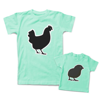 Mommy and Me Outfits Hen Chicken Black Small Chick Easter Cotton