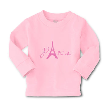 Baby Clothes Paris Eiffel Tower Pink Alphabet & Monograms Love Cotton