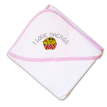 Baby Hooded Towel I Love Nachos Embroidery Kids Bath Robe Cotton