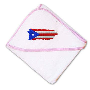 Baby Hooded Towel Puerto Rico Map Flag Embroidery Kids Bath Robe Cotton