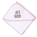 Baby Hooded Towel Number #1 Son Embroidery Kids Bath Robe Cotton