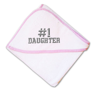 Baby Hooded Towel Number #1 Daughter Embroidery Kids Bath Robe Cotton