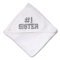 Baby Hooded Towel Number #1 Sister Embroidery Kids Bath Robe Cotton