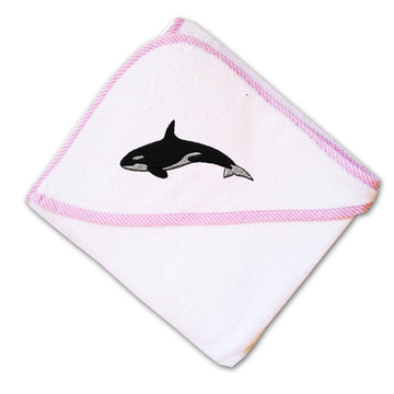 Baby Hooded Towel Orca A Embroidery Kids Bath Robe Cotton