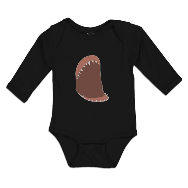 Long Sleeve Bodysuit Baby Horror Animated Shark Jaw with Sharp Toothlike Cotton - Cute Rascals