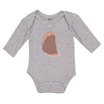 Long Sleeve Bodysuit Baby Horror Animated Shark Jaw with Sharp Toothlike Cotton - Cute Rascals