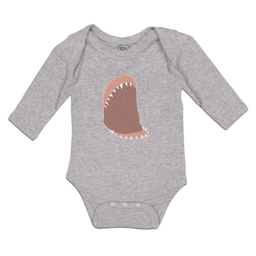 Long Sleeve Bodysuit Baby Horror Animated Shark Jaw with Sharp Toothlike Cotton