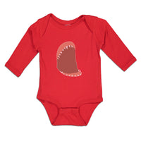 Long Sleeve Bodysuit Baby Horror Animated Shark Jaw with Sharp Toothlike Cotton - Cute Rascals