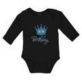 Long Sleeve Bodysuit Baby Crown 1 2 Birthday Celebration on Occasion Cotton
