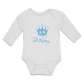 Long Sleeve Bodysuit Baby Crown 1 2 Birthday Celebration on Occasion Cotton