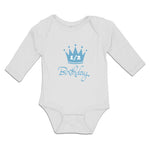 Long Sleeve Bodysuit Baby Crown 1 2 Birthday Celebration on Occasion Cotton - Cute Rascals