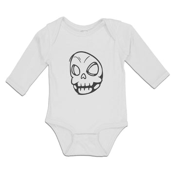 Long Sleeve Bodysuit Baby Scary Skull Facial Expression Funny Boy & Girl Clothes