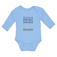Long Sleeve Bodysuit Baby Pink Fa Lalala Mingo Walking Seamless Cotton