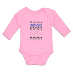 Long Sleeve Bodysuit Baby Pink Fa Lalala Mingo Walking Seamless Cotton