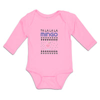 Long Sleeve Bodysuit Baby Pink Fa Lalala Mingo Walking Seamless Cotton