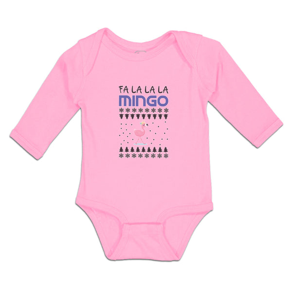 Long Sleeve Bodysuit Baby Pink Fa Lalala Mingo Walking Seamless Cotton