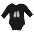 Long Sleeve Bodysuit Baby Aquatic Twin Penguins Flightless Birds Cotton