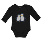 Long Sleeve Bodysuit Baby Aquatic Twin Penguins Flightless Birds Cotton - Cute Rascals