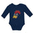 Long Sleeve Bodysuit Baby Rooster with Sharp Beak Domesticated Fowl Cotton