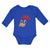 Long Sleeve Bodysuit Baby Rooster with Sharp Beak Domesticated Fowl Cotton