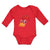 Long Sleeve Bodysuit Baby Rooster with Sharp Beak Domesticated Fowl Cotton