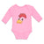 Long Sleeve Bodysuit Baby Rooster with Sharp Beak Domesticated Fowl Cotton