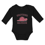 Long Sleeve Bodysuit Baby Brother Stegosaurus Dinosaur Reptile Herbivorous - Cute Rascals