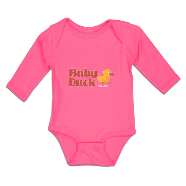 Long Sleeve Bodysuit Baby Duckling Baby Duck Aquatic Bird with Beak Cotton - Cute Rascals