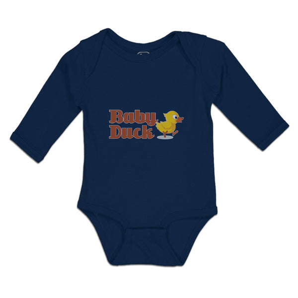 Long Sleeve Bodysuit Baby Duckling Baby Duck Aquatic Bird with Beak Cotton - Cute Rascals