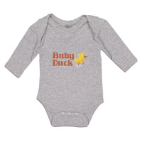 Long Sleeve Bodysuit Baby Duckling Baby Duck Aquatic Bird with Beak Cotton - Cute Rascals