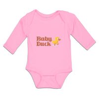 Long Sleeve Bodysuit Baby Duckling Baby Duck Aquatic Bird with Beak Cotton - Cute Rascals